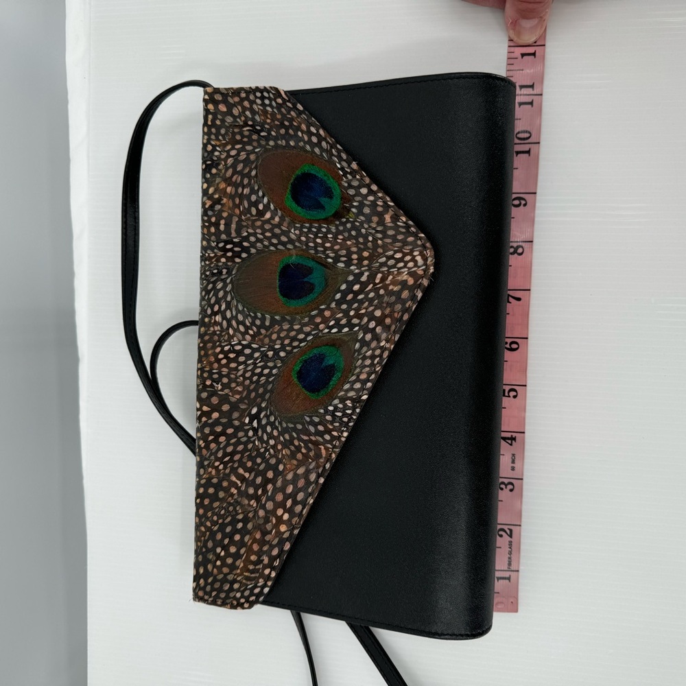 Chic Black And Brown Feather Pattern Shoulder Bag - image 6